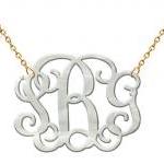 Monogram Acrylic Necklace White Pearl Tone