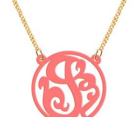 Monogram Necklace Acrylic Necklace Single Initial