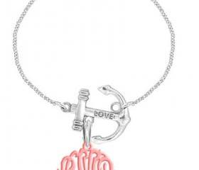 Monogram Bracelet Hand Anchor Made Custom Initials Personalized K Love Jewelry Acrylic Bracelet Earrings Keychains