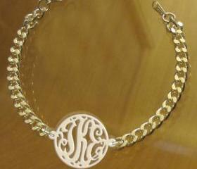 Monogram Bracelet Acrylic White Gold Plated Chain