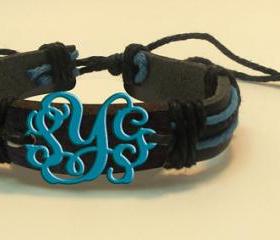 Monogram Bracelet Acrylic with Leather
